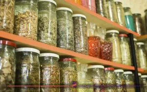 تصویری از عطاری برای اشاره به درمان گیاهی زانو درد