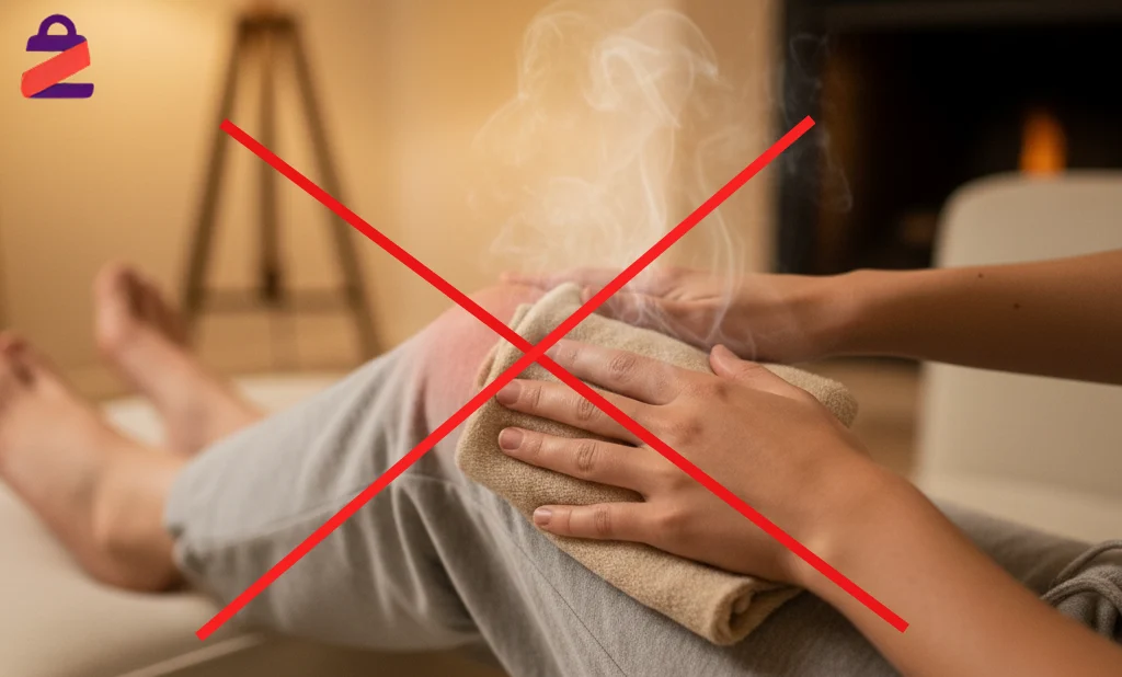 کمپرس گرم برای کشیدگی رباط زانو